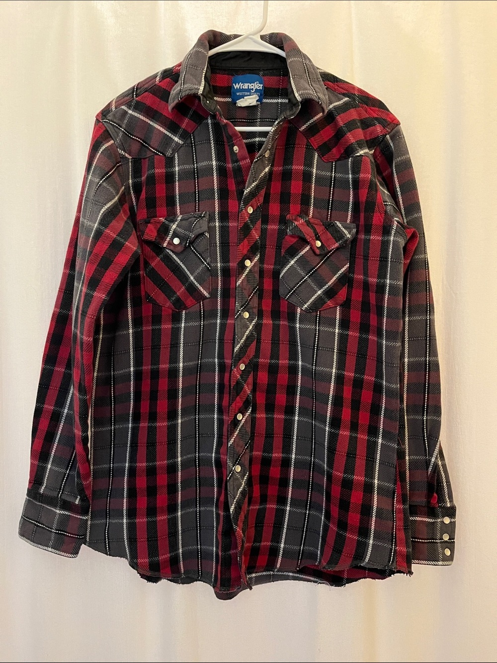Wrangler Vintage Heavy Flannel Western Shirt Size LT